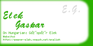 elek gaspar business card